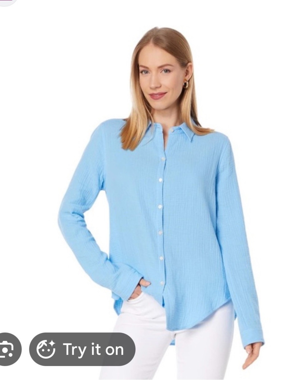 Lilly Pulitzer Frenchie Blue “Geanie” Button-down Shirt